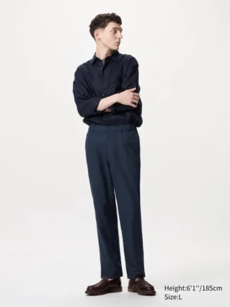 Unisex relaxte broek van linnenmix