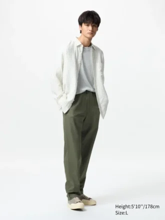 Unisex relaxte broek van linnenmix
