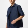 Unisex seersuckershirt | Korte mouwen