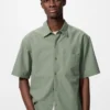 Unisex seersuckershirt | Korte mouwen