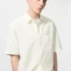 Unisex seersuckershirt | Korte mouwen