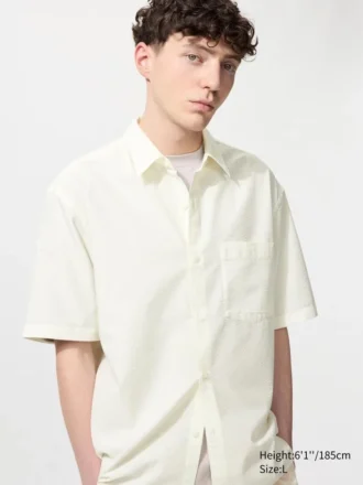 Unisex seersuckershirt | Korte mouwen