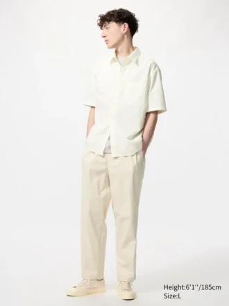 Unisex seersuckershirt | Korte mouwen