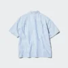 Unisex seersuckershirt | Korte mouwen | Gestreepte Unisex seersuckershirt | Korte mouwen | Gestreepte