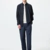 Unisex stretch broek met losse enkellengte | Seersucker