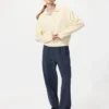 Unisex stretch broek met losse enkellengte | Seersucker