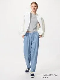 Unisex stretchy enkellange broek | Denim