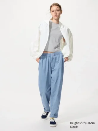 Unisex stretchy enkellange broek | Denim
