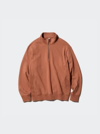 Unisex sweater met halve rits