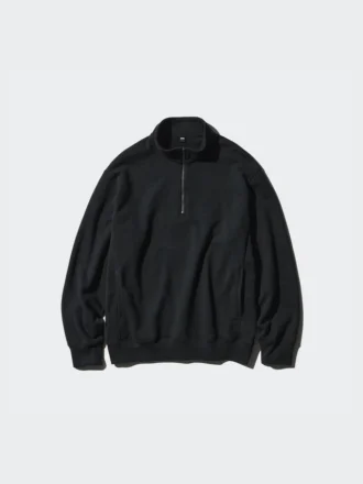 Unisex sweater met halve rits