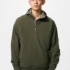 Unisex sweater met halve rits
