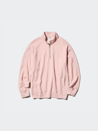 Unisex sweater met halve rits