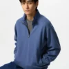 Unisex sweater met halve rits