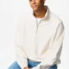 Unisex sweater met halve rits