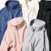 Unisex sweater met halve rits
