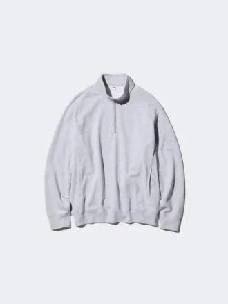Unisex sweater met halve rits