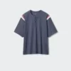Unisex T-shirt met henley-hals