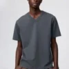 Unisex T-shirt met V-hals