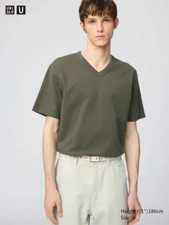 Unisex T-shirt met V-hals