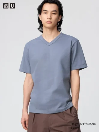 Unisex T-shirt met V-hals