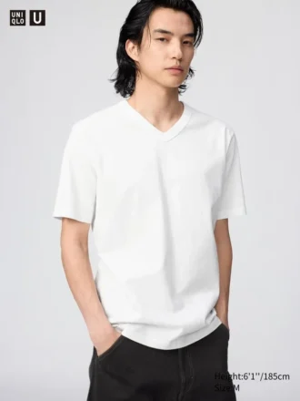Unisex T-shirt met V-hals