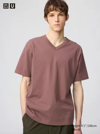 Unisex T-shirt met V-hals
