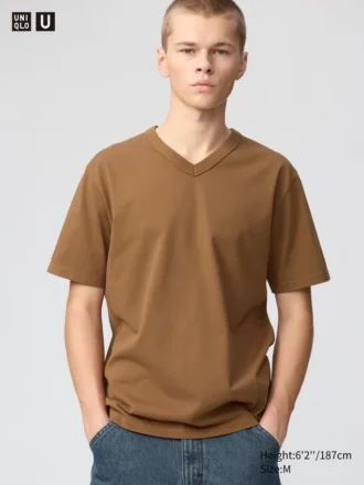 Unisex T-shirt met V-hals