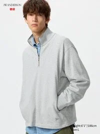 Unisex trui met halve rits