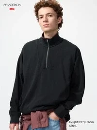 Unisex trui met halve rits