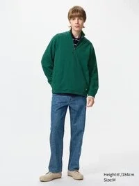 Unisex trui met halve rits