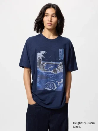 Unisex Ukiyo-E Blue UT-t-shirt met print