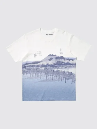 Unisex Ukiyo-E Blue UT T-shirt met print