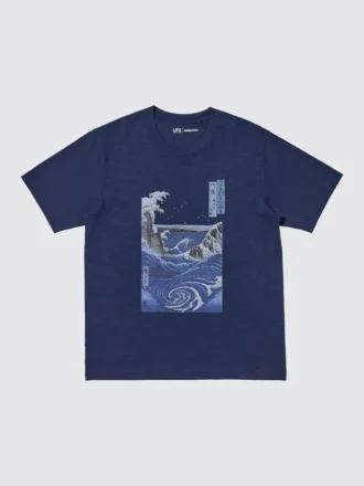 Unisex Ukiyo-E Blue UT-t-shirt met print