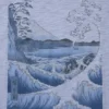 Unisex Ukiyo-E Blue UT T-shirt met print