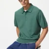 Unisex wasbare gebreide Poloshirt | Korte mouwen