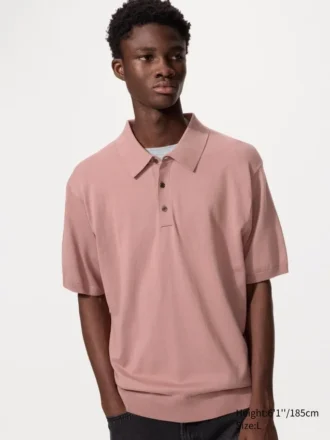Unisex wasbare gebreide Poloshirt | Korte mouwen