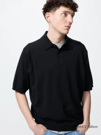 Unisex wasbare gebreide Poloshirt | Korte mouwen