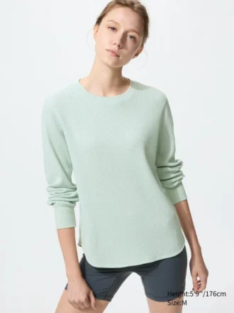 Wafel-T-shirt voor dames