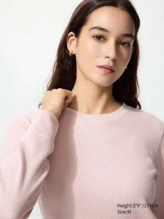 Wafel-T-shirt voor dames
