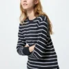 Wafel-T-shirt voor dames | Gestreepte