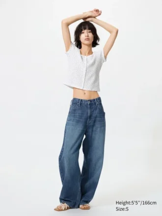 Waffle Full Open Mini T-shirt voor dames | Patroon