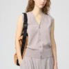 Wasbaar gebreid gilet met knopen voor dames