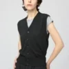 Wasbaar gebreid gilet met knopen voor dames
