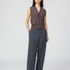 Wasbaar gebreid gilet met knopen voor dames