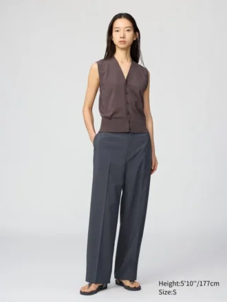 Wasbaar gebreid gilet met knopen voor dames
