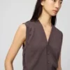 Wasbaar gebreid gilet met knopen voor dames