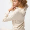 Wasbare gebreide Hoodie met kabelpatroon voor dames
