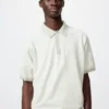 Wasbare gebreide poloshirt voor heren | Korte mouwen | Gestreepte
