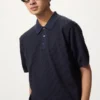 Wasbare gebreide poloshirt voor heren | Korte mouwen | Gestreepte