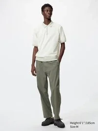 Wasbare gebreide poloshirt voor heren | Korte mouwen | Gestreepte